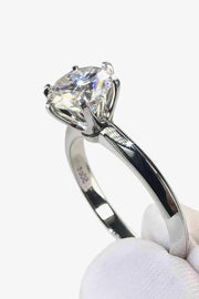 Adored 925 Sterling Silver 3 Carat Moissanite 6-Prong Ring -