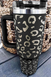 Black Leopard print Spotted 304 Stainless Double Insulated Cup 40oz - Black / ONE SIZE