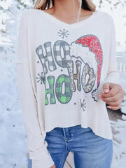 V-Neck Christmas Graphic High-Low Design Long Sleeve Top

Feel the holiday spirit in this fashionable V-Neck Christmas Graphic High-Low Design Long Sleeve Top! With an eye-catching graphic at the center, it's perfect for Long Sleeve Tops