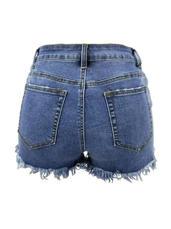 a women's jean shorts with frays