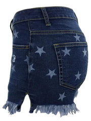 a pair of shorts with silver stars on them
