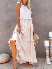 Women's Solid Color A-Line Sleeveless Long Dress Faith & Co. Boutique
