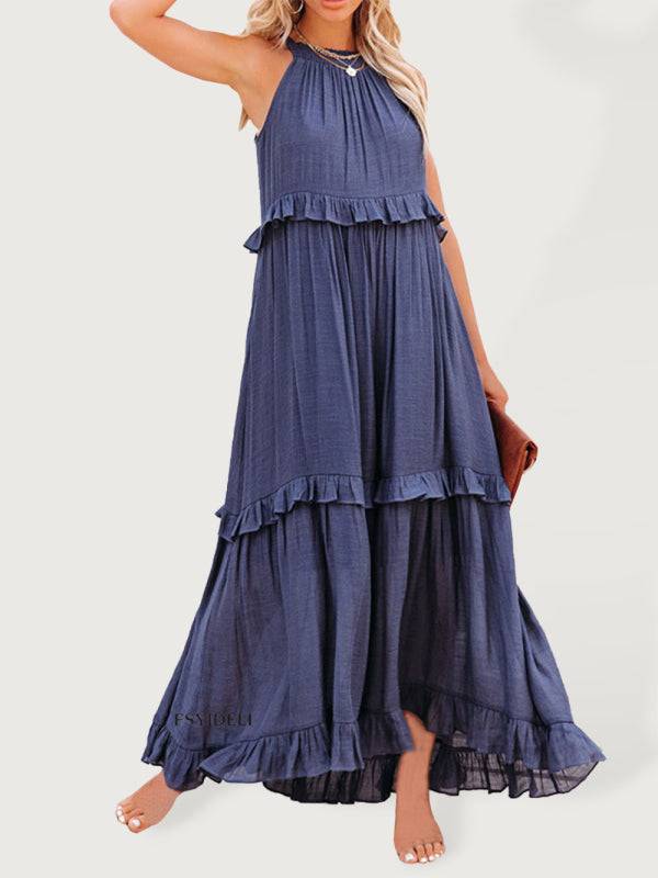 Women's Solid Color A-Line Sleeveless Long Dress Faith & Co. Boutique