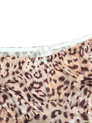 a close up of a leopard print shorts
