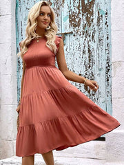 New Fashion Ladies Casual Slim Solid Color Dress -