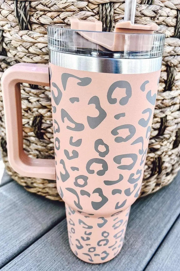 Leopard Print Spotted 304 Stainless Double Insulated Cup 40oz - Pink / ONE SIZE / 304 stainless steel