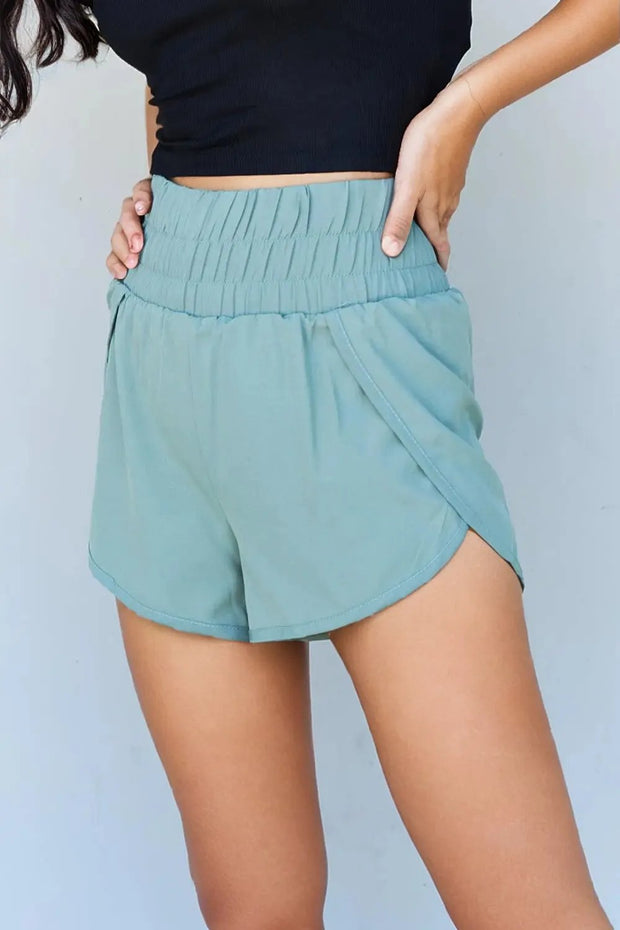 Ninexis Stay Active High Waistband Active Shorts in Pastel Blue -